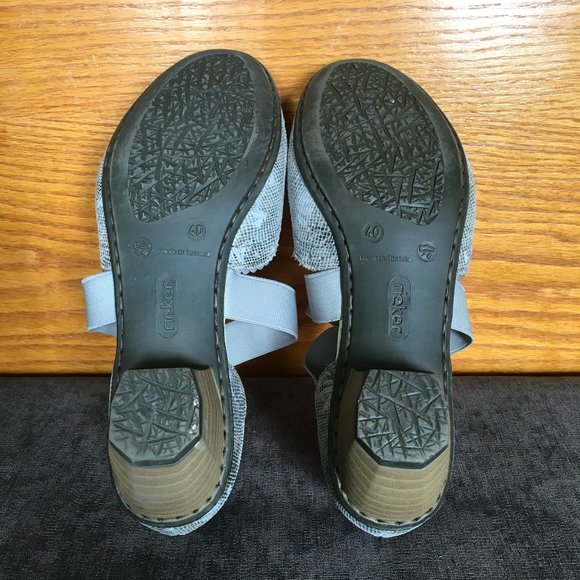 Rieker Antistress Silvery Cross Strap Ballet Heels - Picture 2 of 14